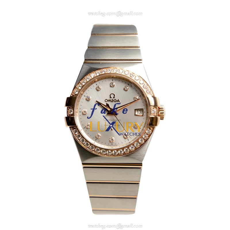 Omega 123.25.35.20.52.001 CONSTELLATION Auto 18kt Rose Magic Diamond | 35mm Silver Dial | Rose Gold - Image 2