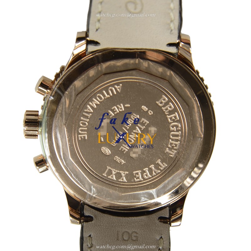 Breguet 3810BR/92/9ZU TYPE XXI Replica Watch With Automatic Movement, 18kt Rose Gold Case, Dark - Image 4