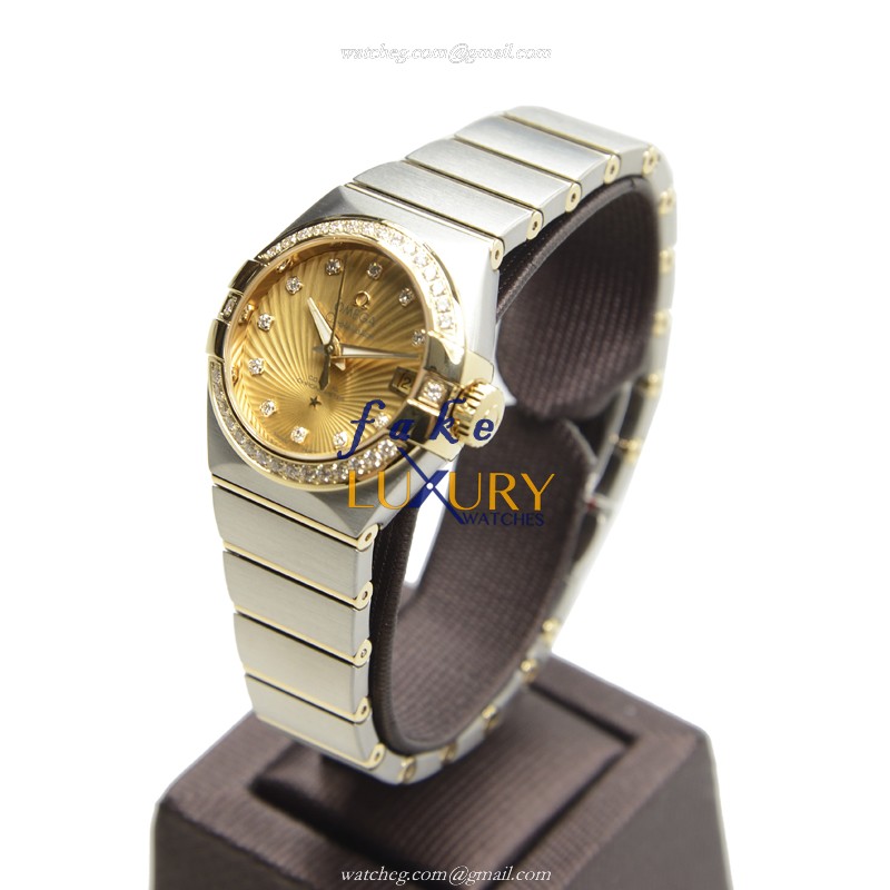 Omega 123.25.27.20.58.001 Constellation Replica Watch, 27mm, Automatic, Gold Diamond Steel Case - Image 3