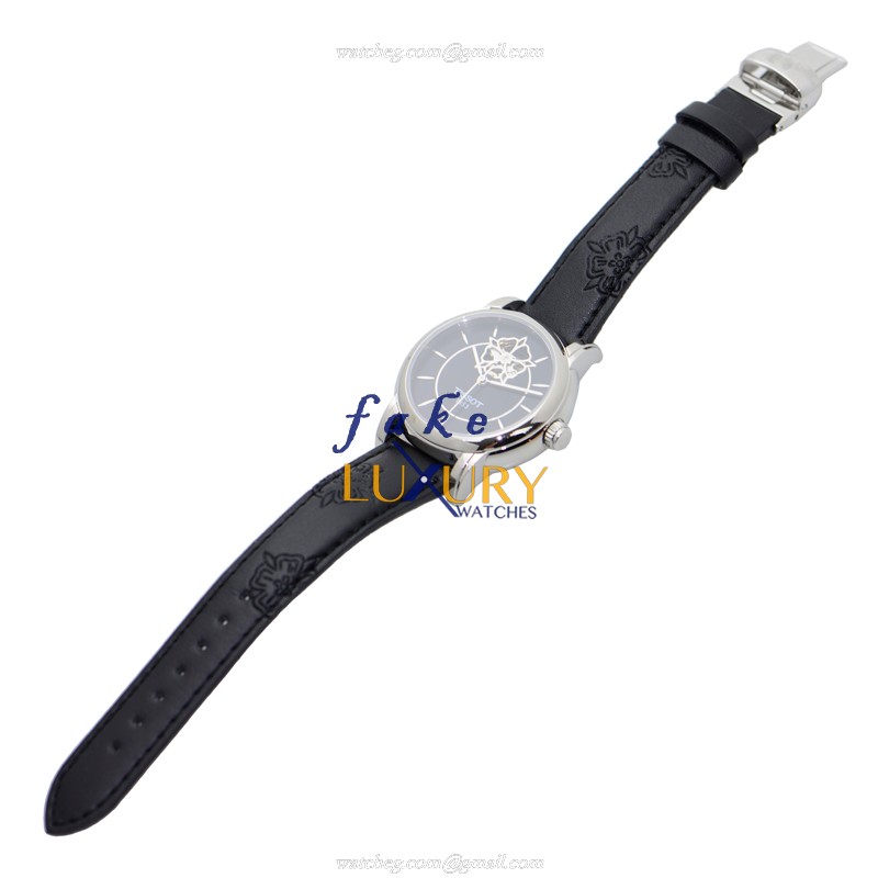 Tissot T050.207.17.051.04 Replica Watch, Black Dial, Steel Case, Automatic, Leather Strap - Image 2