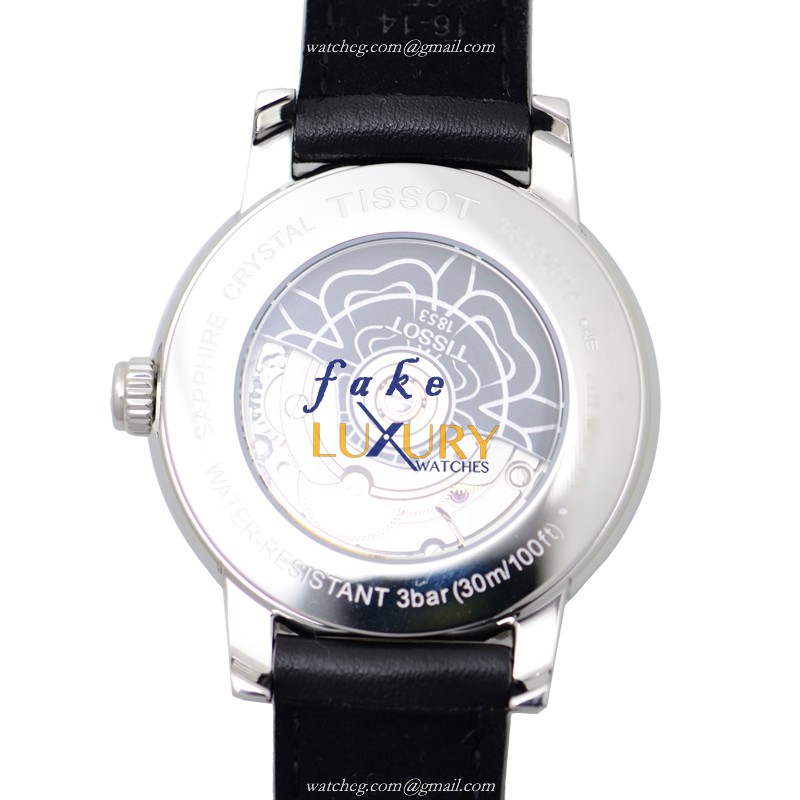 Tissot T050.207.17.051.04 Replica Watch, Black Dial, Steel Case, Automatic, Leather Strap - Image 3