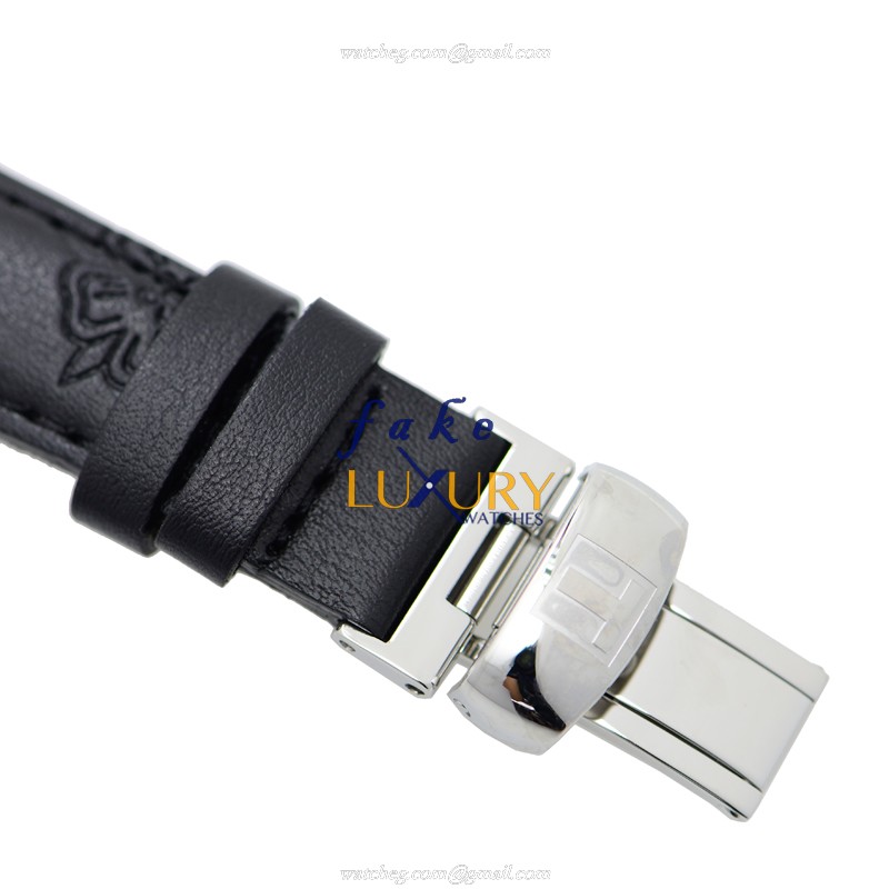 Tissot T050.207.17.051.04 Replica Watch, Black Dial, Steel Case, Automatic, Leather Strap - Image 4