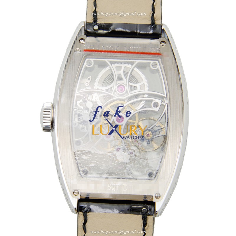 Franck Muller 7880 B S6 SQT D OG Replica Watch, Transparent Skull Dial, White Gold & Diamond - Image 3