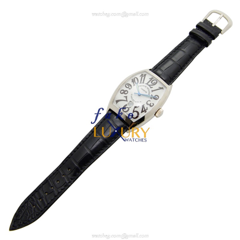 Franck Muller 8880 B C DT OG Casablanca Automatic 18kt White Gold Silver Dial Replica Watch - Image 2