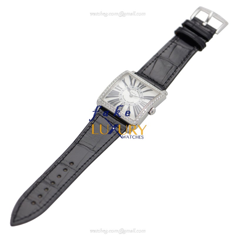 Franck Muller 6002 M B QZ R D 1R AC Replica Watch, Quartz Movement, Silver Dial, Steel & Diamonds - Image 2