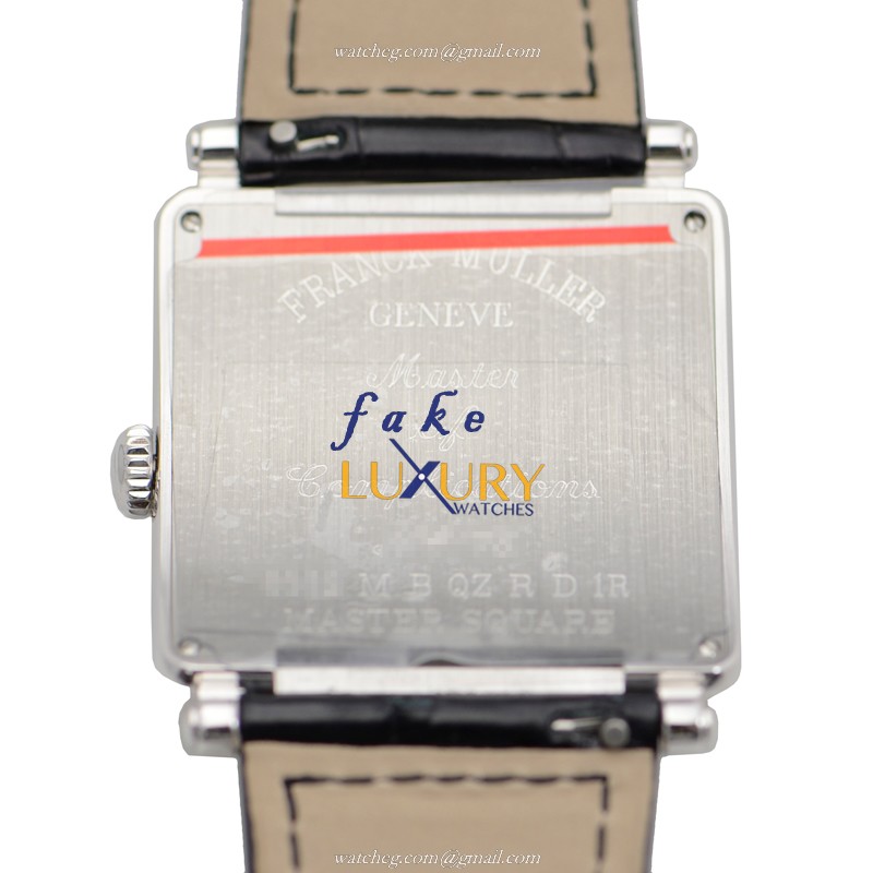 Franck Muller 6002 M B QZ R D 1R AC Replica Watch, Quartz Movement, Silver Dial, Steel & Diamonds - Image 3