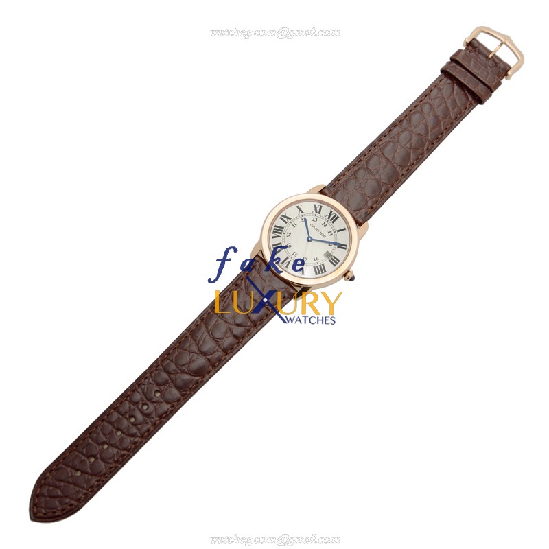 Cartier W6701008 RONDE SOLO DE CARTIER Quartz 18kt Rose Gold & Steel Replica Watch, Case: White - Image 2