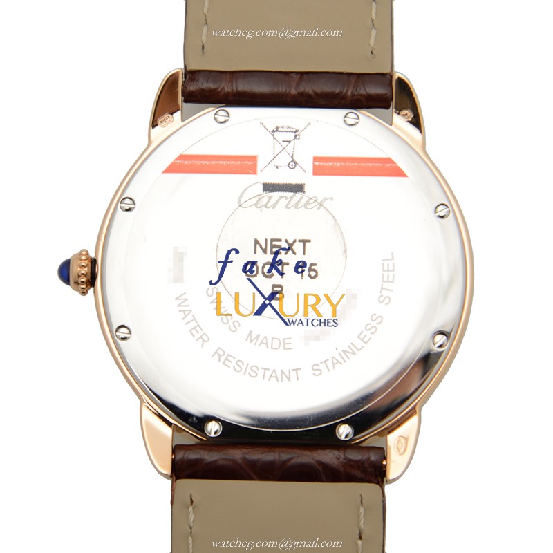 Cartier W6701008 RONDE SOLO DE CARTIER Quartz 18kt Rose Gold & Steel Replica Watch, Case: White - Image 3