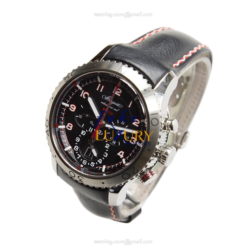 Breguet 3880ST/H2/3XV Replica Watch, TYPE XXI Automatic, Black Dial, Steel Case, Leather Strap - Image 3