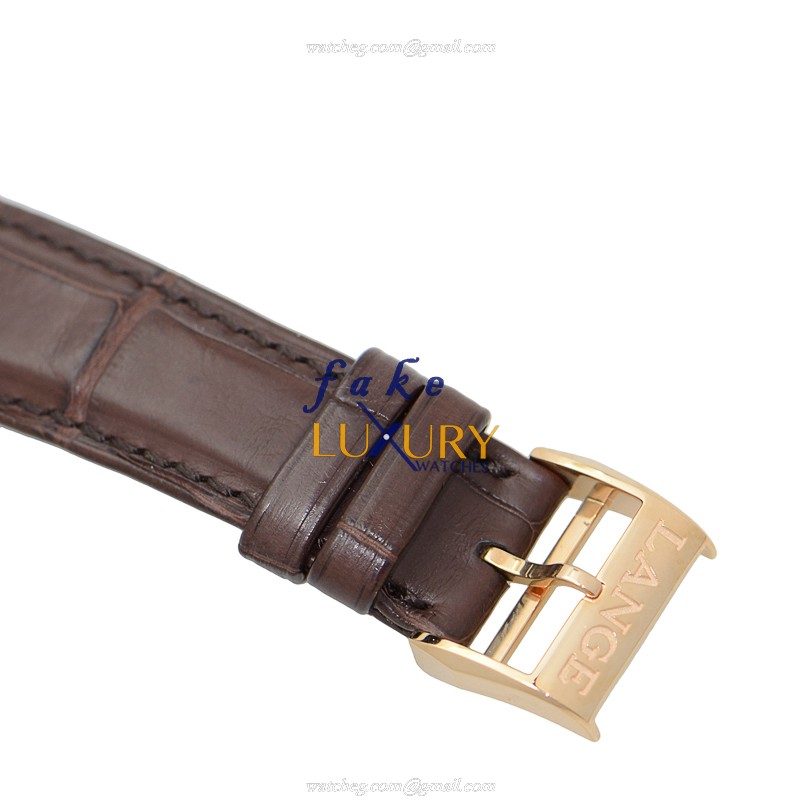A Lange & Sohne 235.032 1815 Chronograph Replica Watch, Manual Wind, Silvery Dial, 18kt Rose Gold - Image 4