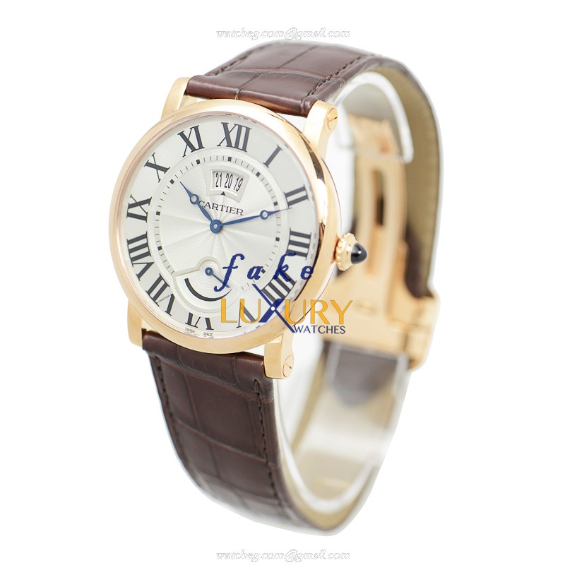 Cartier W1556252 Rotonde De Cartier Replica Watch Manual Wind 18kt Rose Gold Silvery White Dial - Image 3