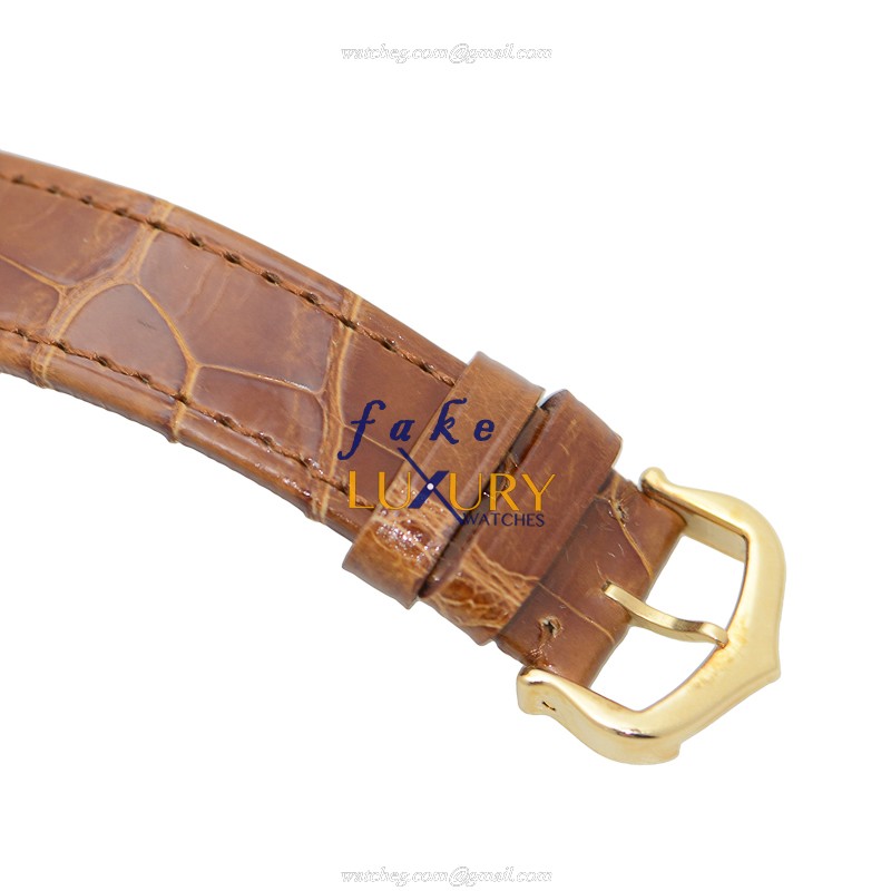 Cartier W5310028 Quartz 18kt Gold TANK Watch | Replica | Brown Alligator | Swiss Movement - Image 4