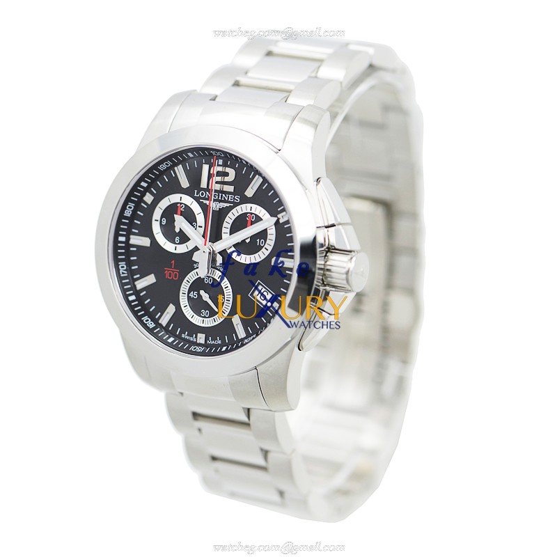 Longines L3.700.4.56.6 Conquest Replica Watch Black Dial Stainless Steel Case Quartz Movement - Image 3