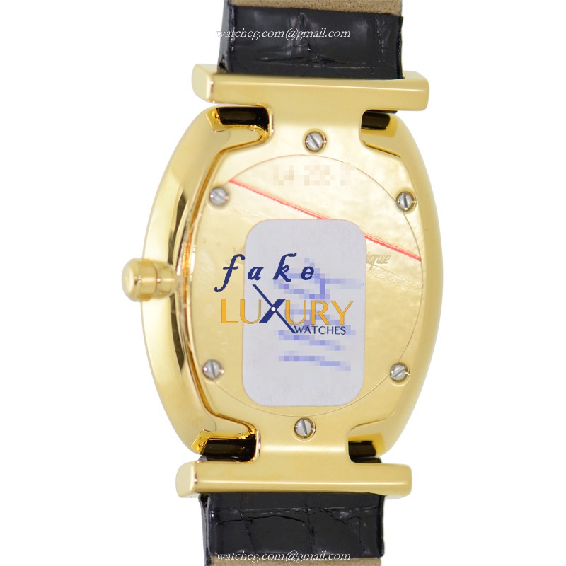 Longines L4.205.2.11.2 Replica LA GRANDE Quartz PVD Gold Watch, White Dial, Black Alligator Strap - Image 3