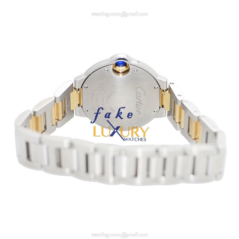 Cartier W2BB0002 BALLON BLEU Automatic Stainless Steel Replica Watch - Silver Dial - Gold & Steel - Image 4