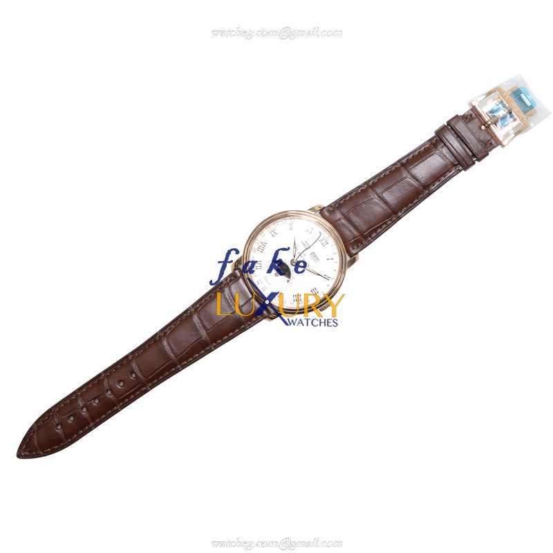 Blancpain Villeret 6639-3642-A55B Automatic 18kt Rose Gold White Dial Alligator Strap Replica Watch - Image 2