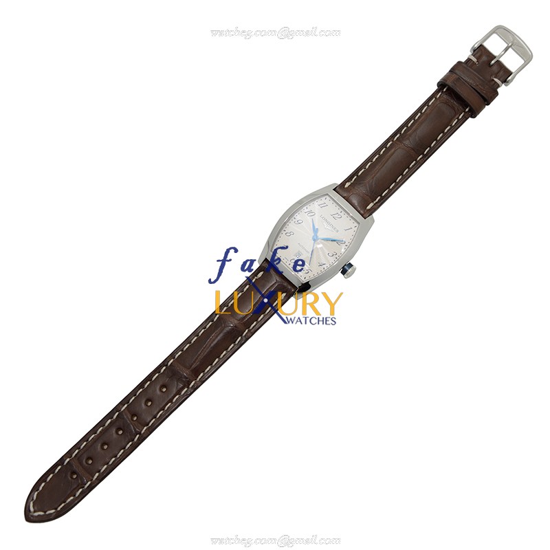 Longines L2.142.4.73.2 Replica Watch, Automatic, Silvery White Dial, Steel Case, Alligator Strap - Image 2