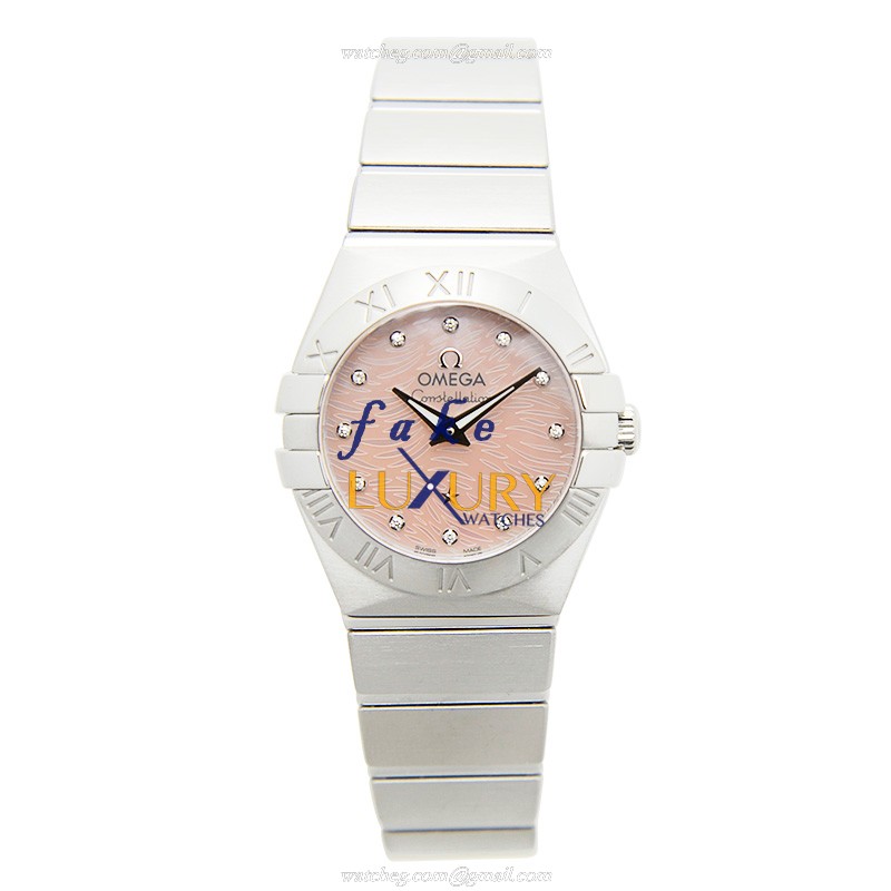 Omega Constellation 123.10.24.60.57.002 Quartz Stainless Steel Pink Dial Replica Watch - Image 2