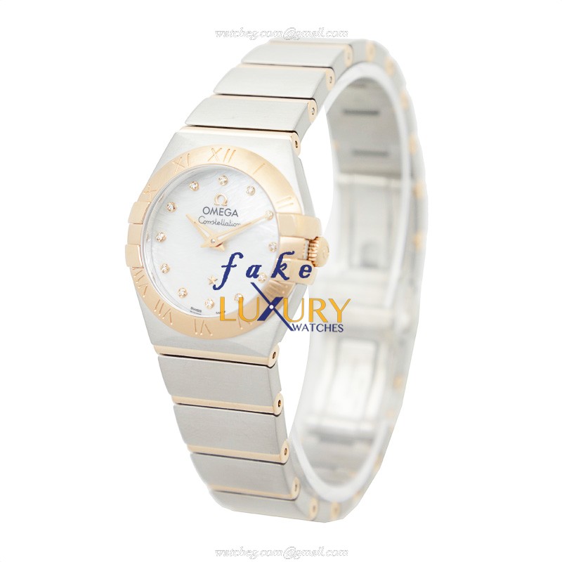 Omega 123.20.24.60.55.007 Quartz 18kt Rose Gold & Steel Constellation Replica Watch - 24mm Case - Image 3