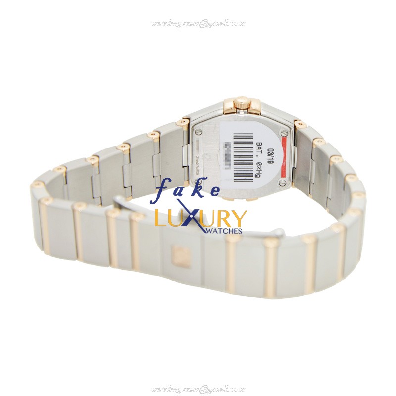 Omega 123.20.24.60.55.007 Quartz 18kt Rose Gold & Steel Constellation Replica Watch - 24mm Case - Image 4