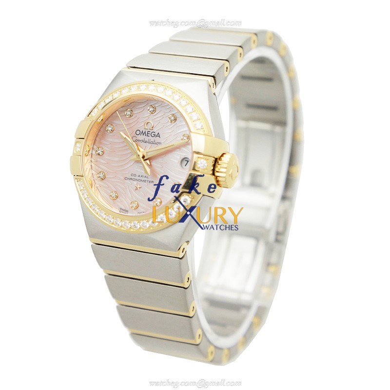 -12325272057005-Replica Omega Constellation Watch - Automatic - Pink Dial - Image 3