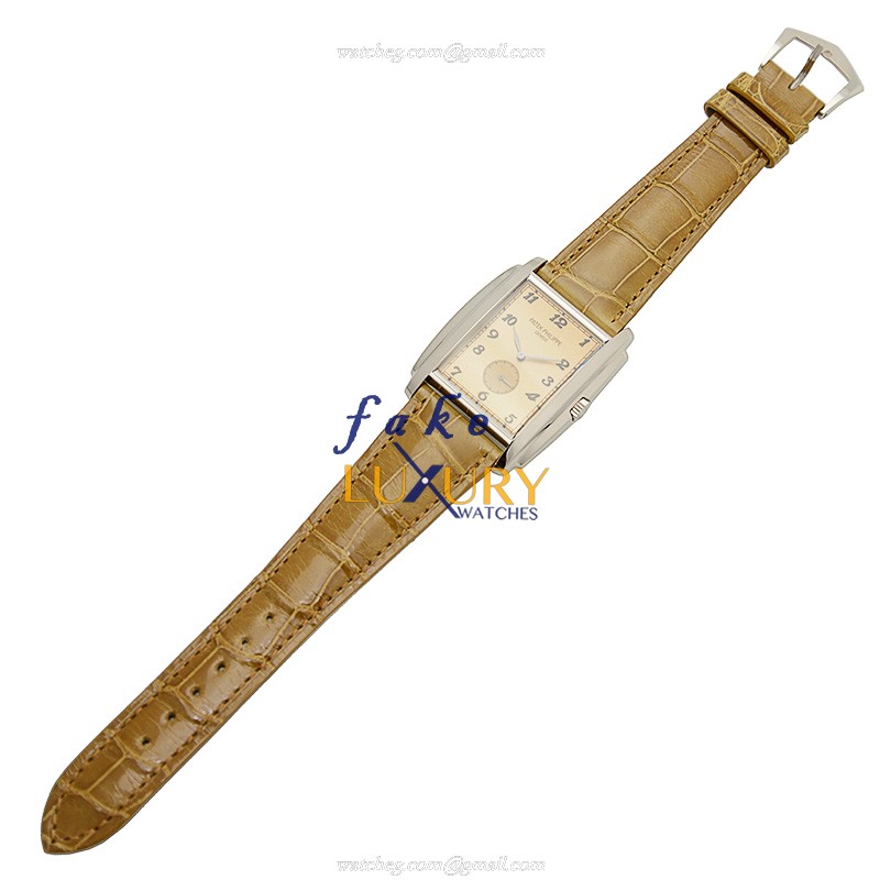 Patek Philippe 5124G-001 Gondolo 18kt White Gold Manual Wind Beige Dial Replica Watch - Image 2
