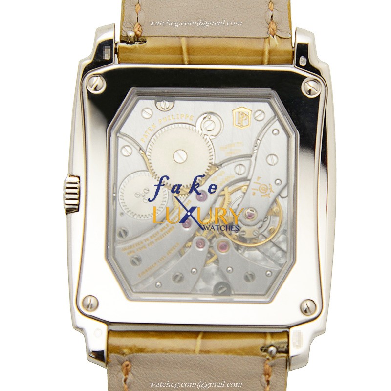 Patek Philippe 5124G-001 Gondolo 18kt White Gold Manual Wind Beige Dial Replica Watch - Image 3