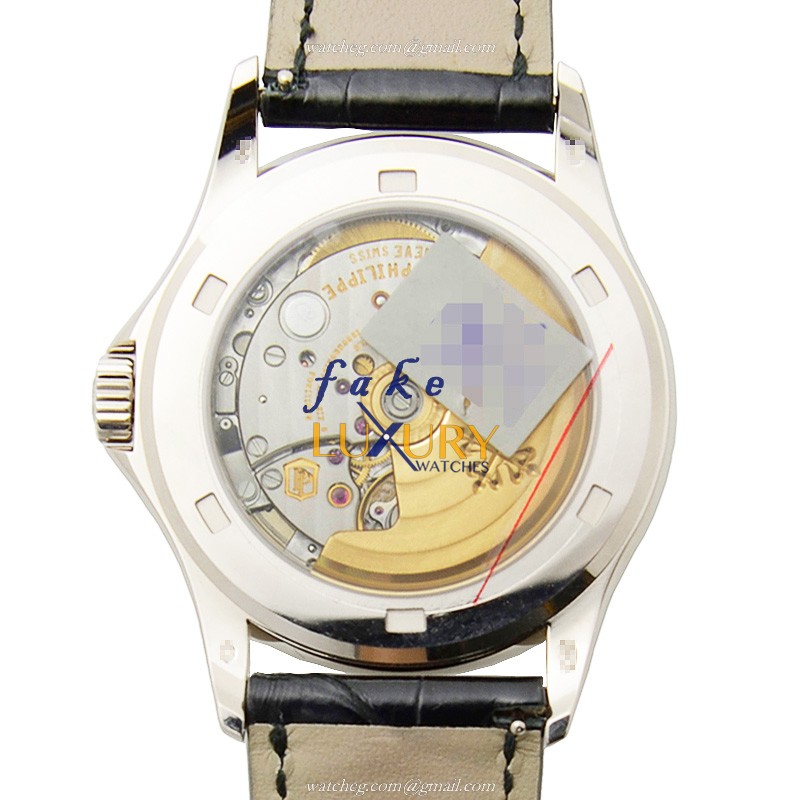 Patek Philippe 5127G-001 Calatrava Automatic 18kt White Gold Black Alligator Replica Watch - Image 3