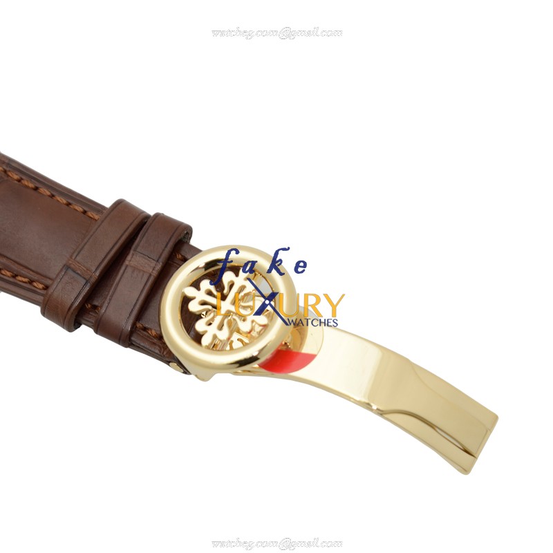 Patek Philippe 5153J-001 Calatrava Replica Watch, 38mm, Automatic, White Dial, 18kt Yellow Gold - Image 4