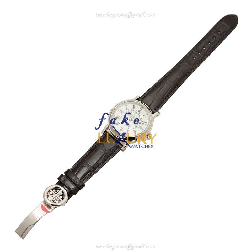 Patek Philippe 5159G-001 Replica Watch - Automatic - 18kt White Gold - White Dial - Alligator Strap - Image 2