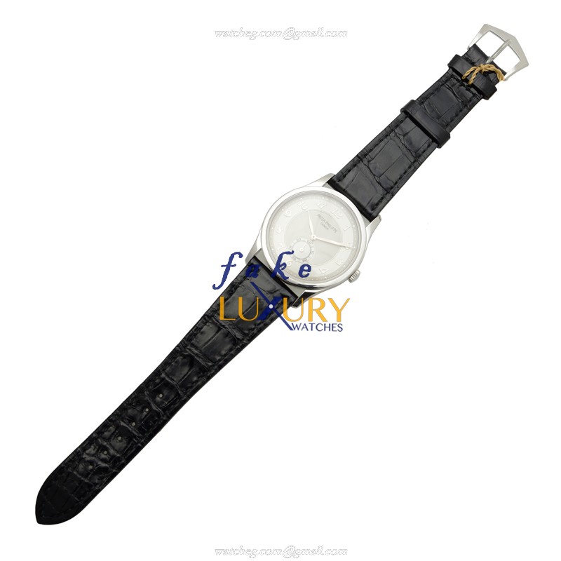 5196P-001 - Patek Philippe Calatrava Replica Watch Platinum Manual Wind Silver Dial - Image 2