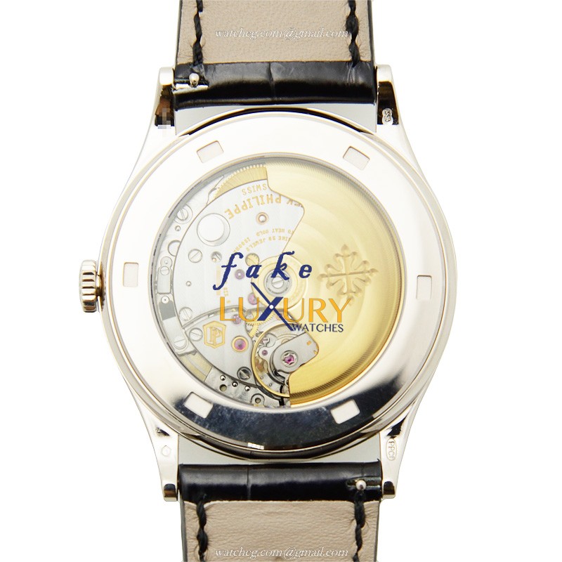 Patek Philippe 5296G-010 Calatrava Automatic 18kt White Gold Alligator Replica Watch - Image 3
