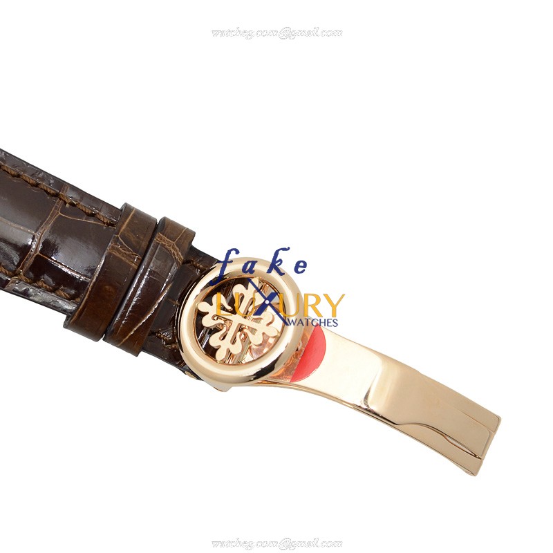 Patek Philippe 5396R-011 Replica Watch Automatic Movement White Dial 18kt Rose Gold Case Brown - Image 4