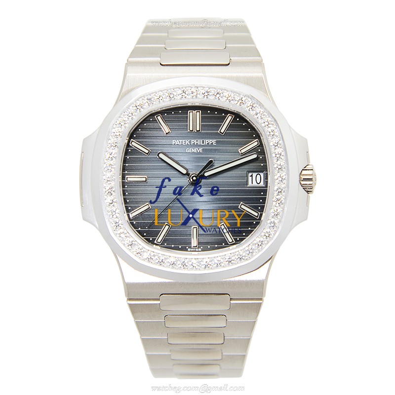 Patek Philippe 5713/1G-010 Nautilus Replica Watch - 40mm Automatic - 18kt White Gold Diamond Case - Image 2