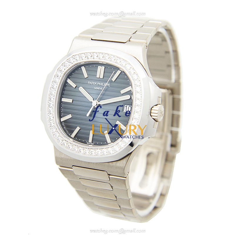 Patek Philippe 5713/1G-010 Nautilus Replica Watch - 40mm Automatic - 18kt White Gold Diamond Case - Image 3