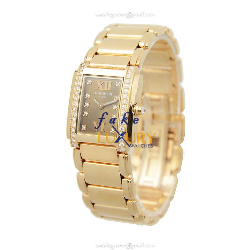 Patek Philippe 4908/11R-010 Replica Watch, 22mm Rose Gold Case, Dark Brown Dial, Quartz Movement - Image 3