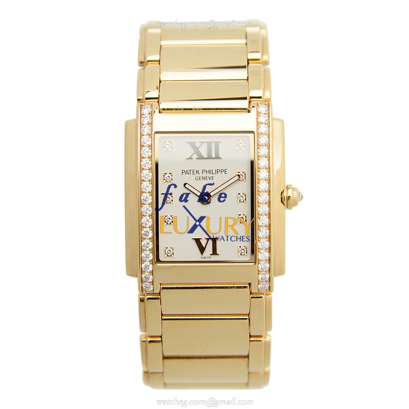 Patek Philippe 4910/11R-011 Twenty-4 Replica Watch - Quartz - 18kt Rose Gold Case - Silver Dial - Image 2