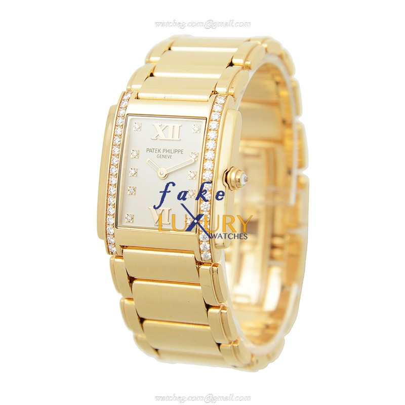Patek Philippe 4910/11R-011 Twenty-4 Replica Watch - Quartz - 18kt Rose Gold Case - Silver Dial - Image 3