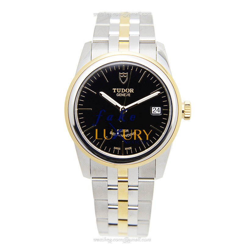 -55003-68053-BK Tudor GLAMOUR DATE Automatic 36mm 18kt Gold & Steel Replica Watch - Image 2