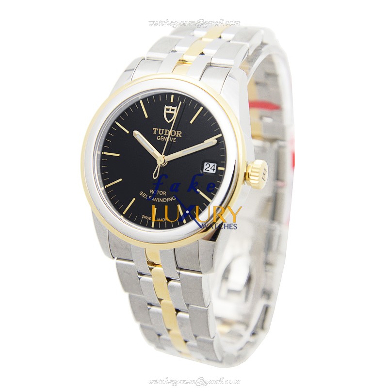 -55003-68053-BK Tudor GLAMOUR DATE Automatic 36mm 18kt Gold & Steel Replica Watch - Image 3