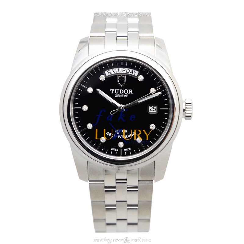 -56000-68060-10DI-BK Tudor GLAMOUR DATE Automatic Replica Watch - Stainless Steel - Black Dial - Image 2