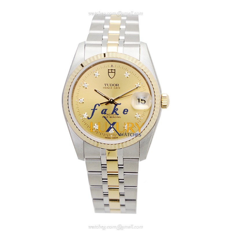 Tudor 74033-62473-10DI-CH Replica Watch, Automatic Movement, 18kt Gold & Steel Case, Gold Dial - Image 2