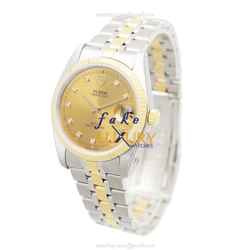 Tudor 74033-62473-10DI-CH Replica Watch, Automatic Movement, 18kt Gold & Steel Case, Gold Dial - Image 3