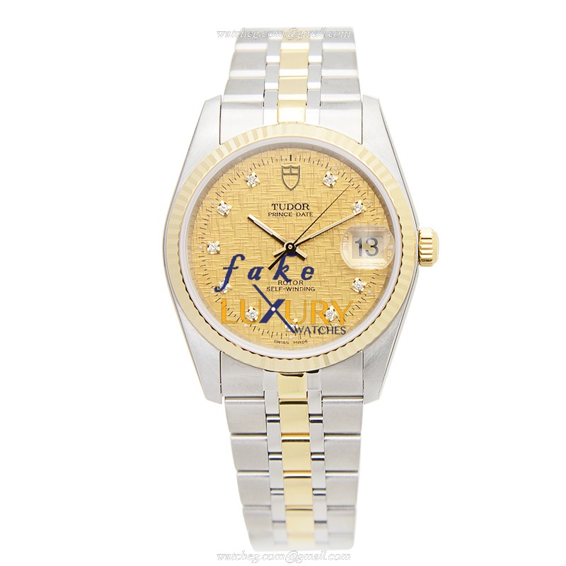 Tudor Replica Watch 74033-62473-10DI-CHCL, Automatic, 18kt Gold & Steel Case, Gold Dial, Silver - Image 2