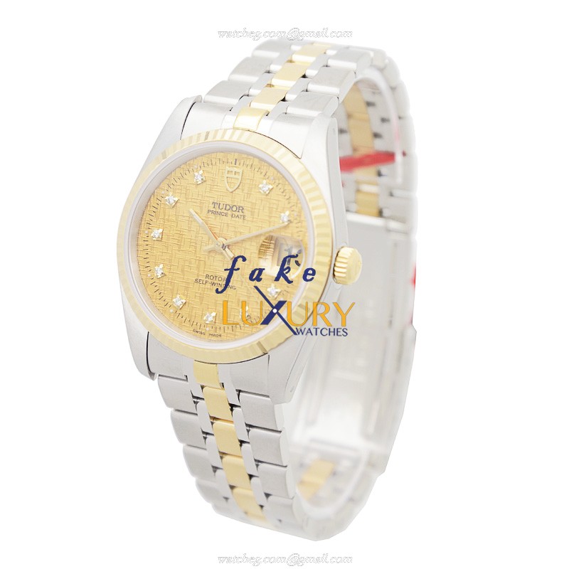 Tudor Replica Watch 74033-62473-10DI-CHCL, Automatic, 18kt Gold & Steel Case, Gold Dial, Silver - Image 3