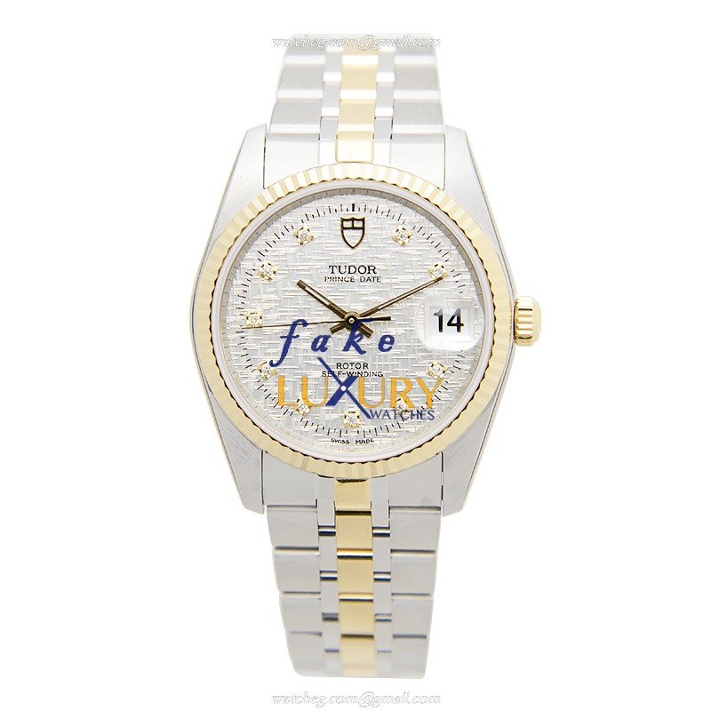 Tudor 74033-62473-10DI-SVCL Replica Watch, Auto Movement, 18kt Gold & Steel Case, Silver Dial & - Image 2