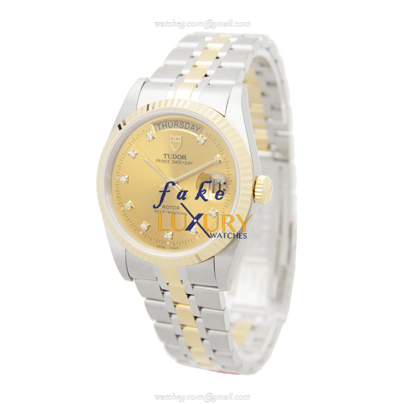 - TUDOR 76213-62483-10DI-CH PRICE DATE-DAY AUTO GOLD STEEL Replica Watch - Image 3