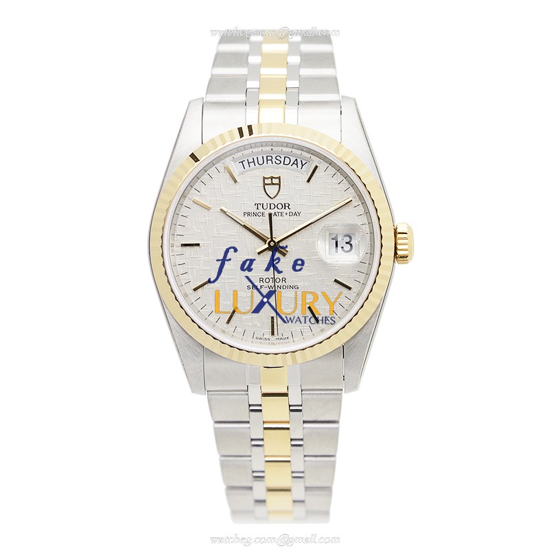 -76213-62483-SVCL - Tudor Replica Watch - Automatic - 18kt Gold & Steel Case - Silver Dial - Image 2