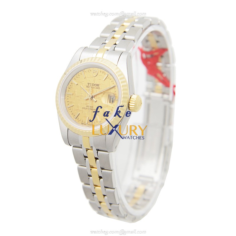 Tudor PRINCESS DATE 92413-62433-CHCL Gold Steel Auto Movement Replica Watch - Image 3