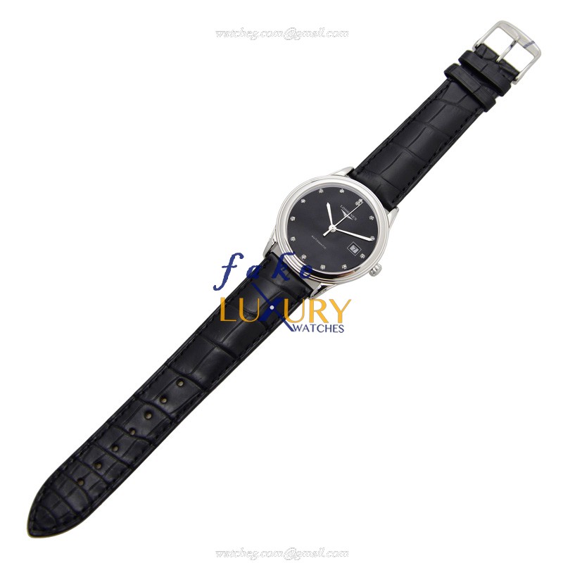 Longines L4.874.4.57.2 FLAGSHIP Replica Watch, Automatic Movement, Black Dial, Steel Case - Image 2